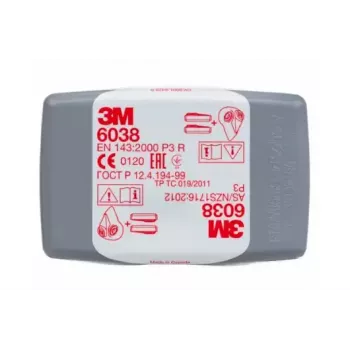 Gāzu un tvaiku filtrs 3M 6038 P3 filtrācija 80 gab.