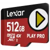 MicroSDXC atmiņas karte Lexar PLAY PRO 512 GB UHS-I U3 — 900 MB/s lasīšana, 600 MB/s rakstīšana