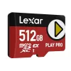 MicroSDXC atmiņas karte Lexar PLAY PRO 512 GB UHS-I U3 — 900 MB/s lasīšana, 600 MB/s rakstīšana