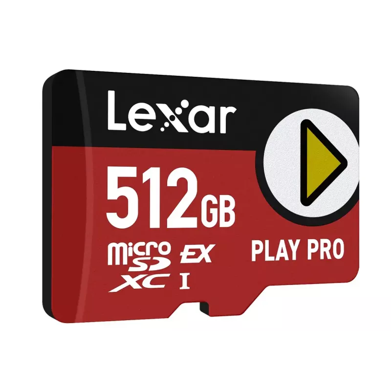 MicroSDXC atmiņas karte Lexar PLAY PRO 512 GB UHS-I U3 — 900 MB/s lasīšana, 600 MB/s rakstīšana
