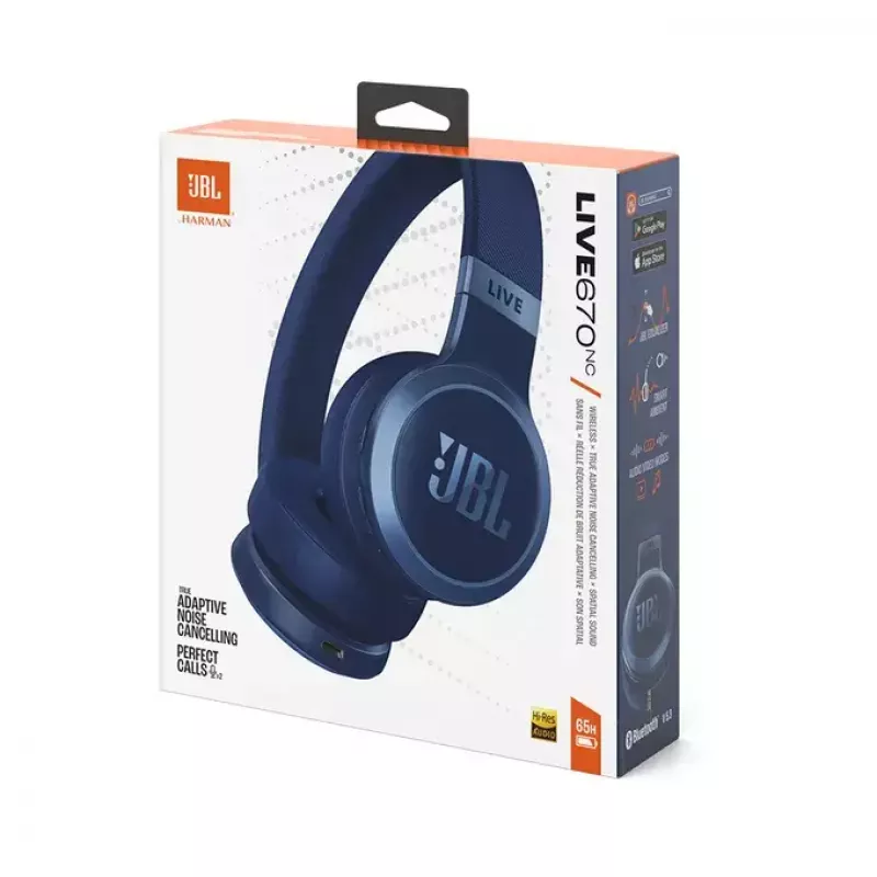 JBL Live 670NC austiņas Bezvadu Galvas saite Zvani/Mūzika Bluetooth Zils
