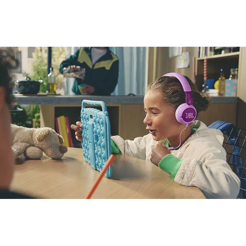 Headset JBL Junior 320 vadu, uzlikts uz auss, galvas stīpa, virsauss, 20–20000 Hz, 116,8 g, violets