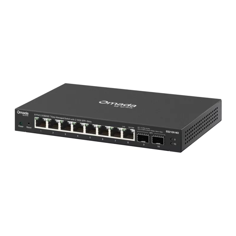 Pārvaldīts 2.5G Ethernet komutators TP‑Link ES210X‑M2 — 8x 2.5G (100/1000/2500), 80 Gbps, galddatoram/sienas stiprinājumam
