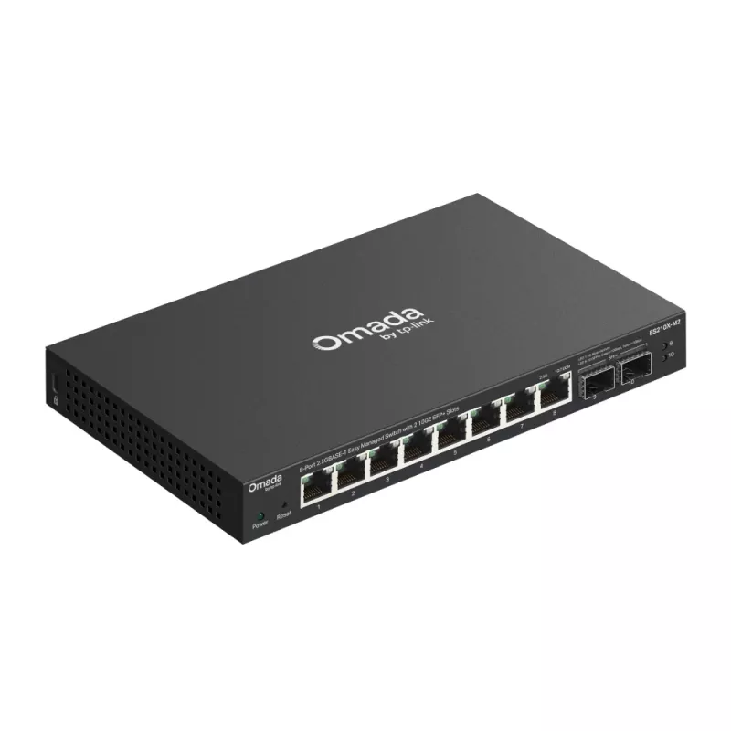 Pārvaldīts 2.5G Ethernet komutators TP‑Link ES210X‑M2 — 8x 2.5G (100/1000/2500), 80 Gbps, galddatoram/sienas stiprinājumam