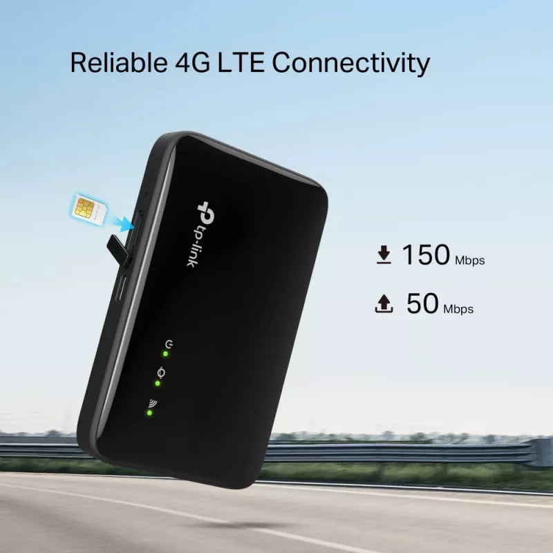 4G bezvadu maršrutētājs TP-Link M7005 Viena josla 2,4 GHz, NanoSIM, Wi-Fi 6, melns