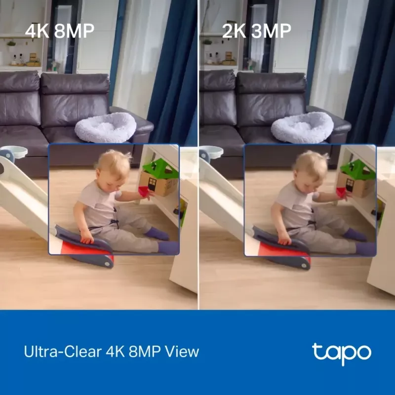 TP-LINK Tapo C250 | Pan/Tilt AI mājas drošības Wi-Fi kamera | PTZ | 8 MP | 4mm/F1.6 | H.265 | microSD karte līdz 512 GB