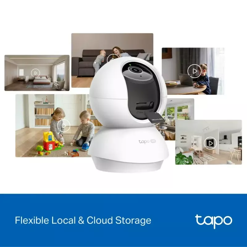 TP-LINK Tapo C250 | Pan/Tilt AI mājas drošības Wi-Fi kamera | PTZ | 8 MP | 4mm/F1.6 | H.265 | microSD karte līdz 512 GB