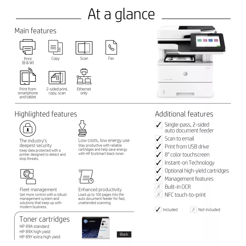 Daudzfunkciju printeris HP LaserJet Enterprise MFP M528f lāzera vienkrāsu druka