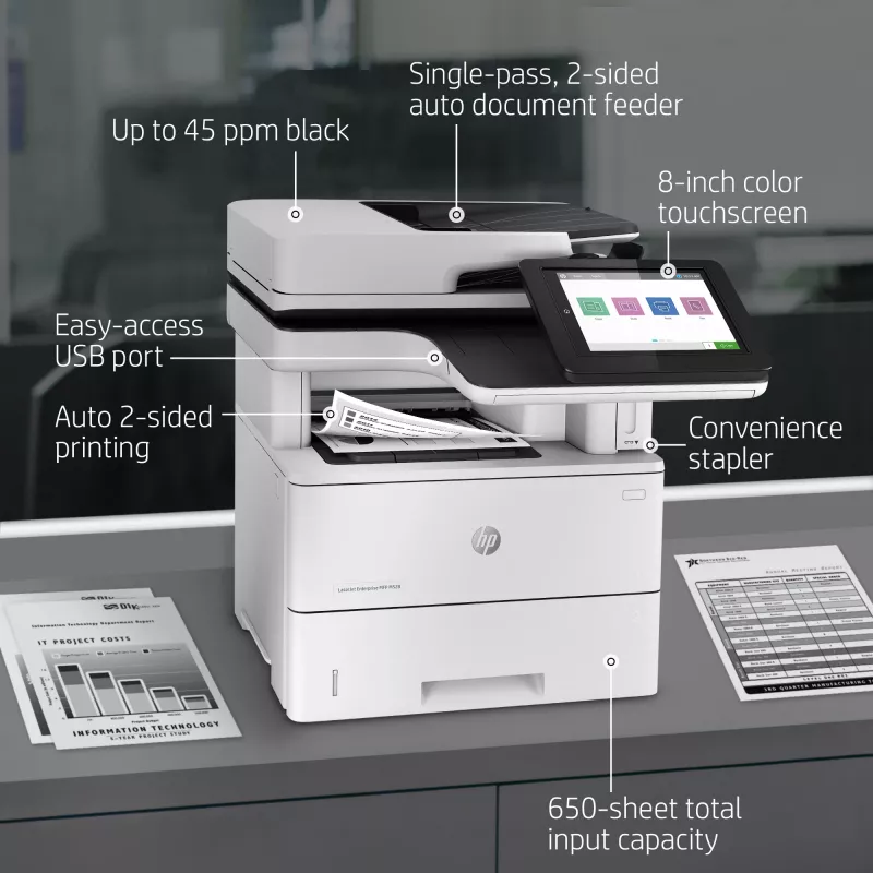 Daudzfunkciju printeris HP LaserJet Enterprise MFP M528f lāzera vienkrāsu druka