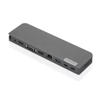 Lenovo 40AU0065EU USB-C Mini Dock doka, vadu, 65 W, HDMI, VGA, RJ-45, USB 3.0 (USB 3.2 Gen 1), USB-A, melna
