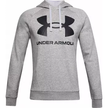 Hoodie Under Armour Rival Fleece Big Logo pelēka — vīriešu, modelis 1357093 011
