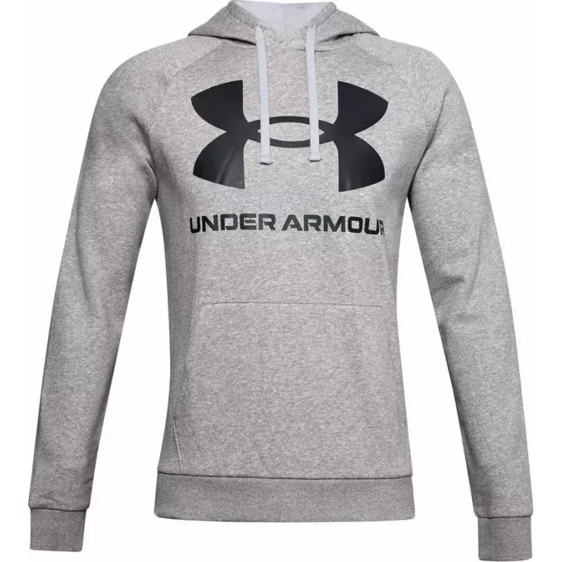 Hoodie Under Armour Rival Fleece Big Logo pelēka — vīriešu, modelis 1357093 011