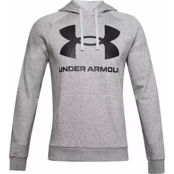 Hoodie Under Armour Rival Fleece Big Logo pelēka — vīriešu, modelis 1357093 011