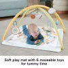 Fisher-Price Sensimals Simply Senses Newborn Gym bērnu aktivitāšu paklājiņš ar 6 sensoriskām rotaļlietām