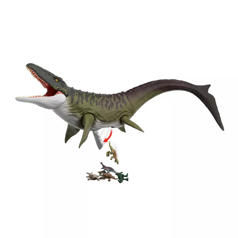 Jurassic World Rebirth Super Colossal Mosasaurus darbības figūra, dinozauru rotaļlieta