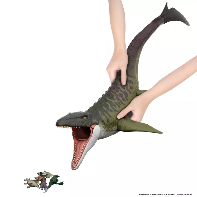 Jurassic World Rebirth Super Colossal Mosasaurus darbības figūra, dinozauru rotaļlieta