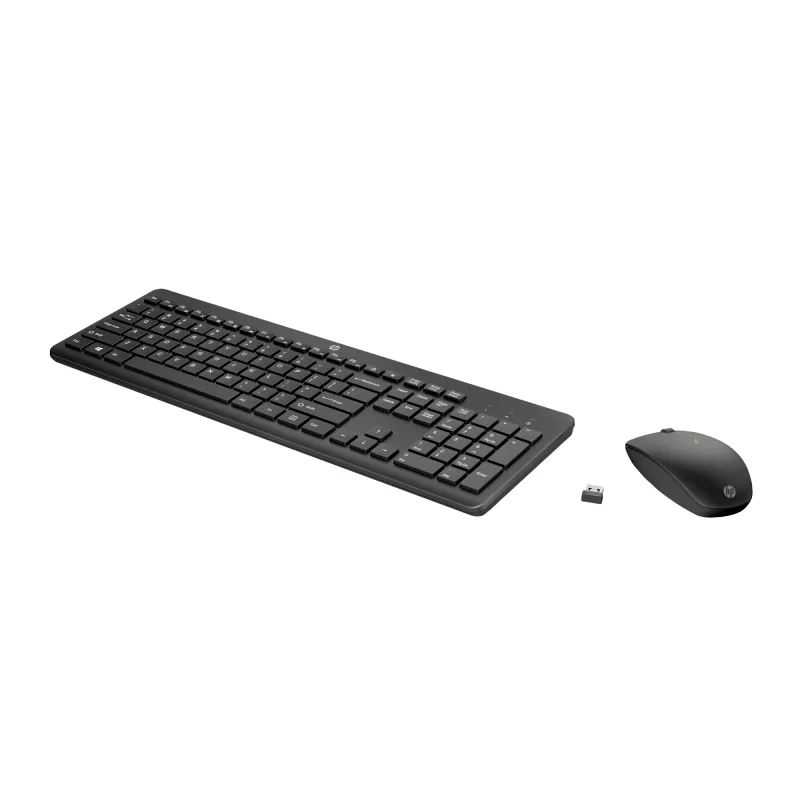 HP 235 Wireless pele and tastatūra Combo, Full-size (100%), Wireless, RF Wireless, Melns, pele included