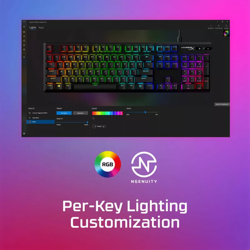 HyperX Alloy Origins PBT HX Blue - mehāniskā spēļu tastatūra