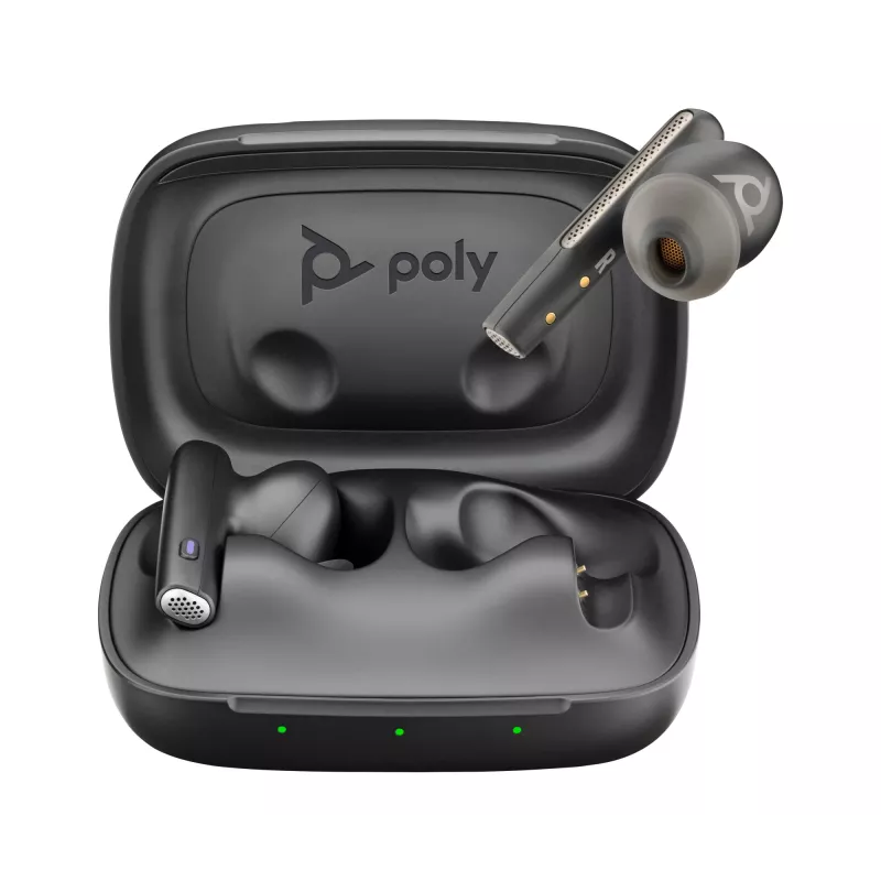 HP Poly Voyager Free 60 UC M Carbon Melns Earbuds +BT700 USB-C Adapter +Basic Charge Case