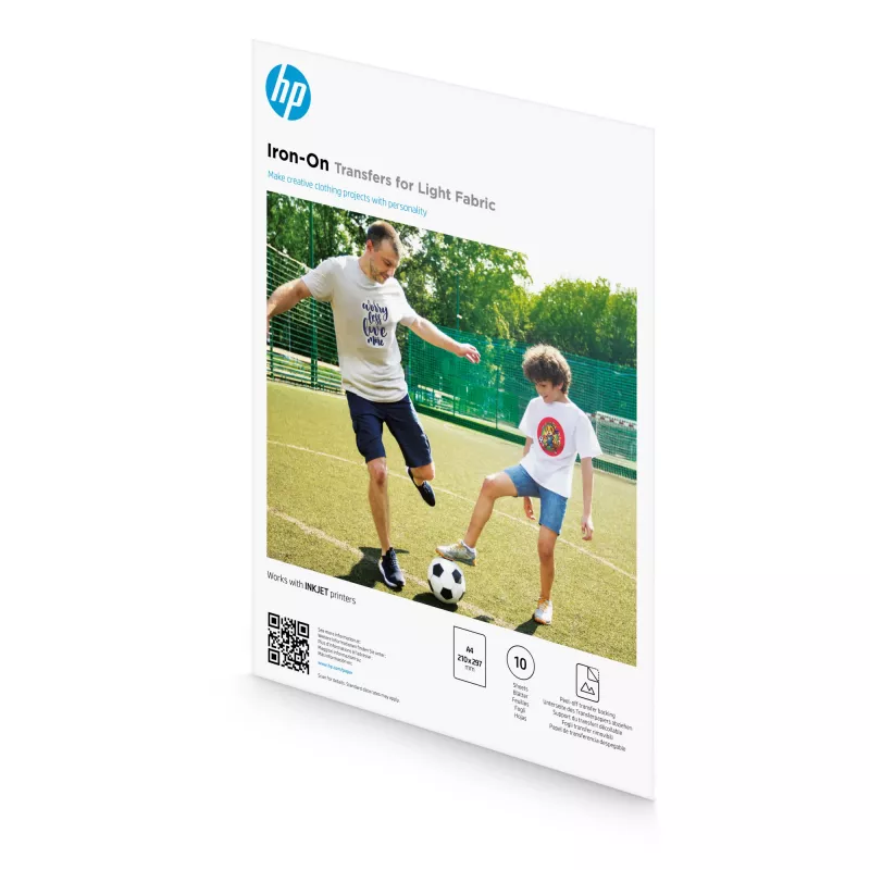 HP Gludināmās uzlīmes gaišiem audumiem A4 (210 x 297 mm) 10 loksnes