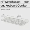 HP 225 vadu peles un tastatūras komplekts, pilna izmēra (100%), vadu, USB, balta, pele iekļauta