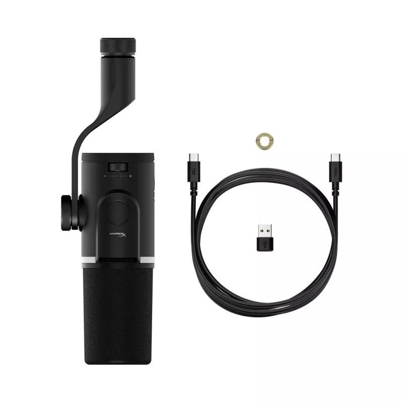 HyperX FlipCast - USB/XLR dinamiskais mikrofons (melns), Dinamiskais mikrofons, -10 dB, 20 - 20000 Hz, 0,05%, 1 Ω, 192 kHz