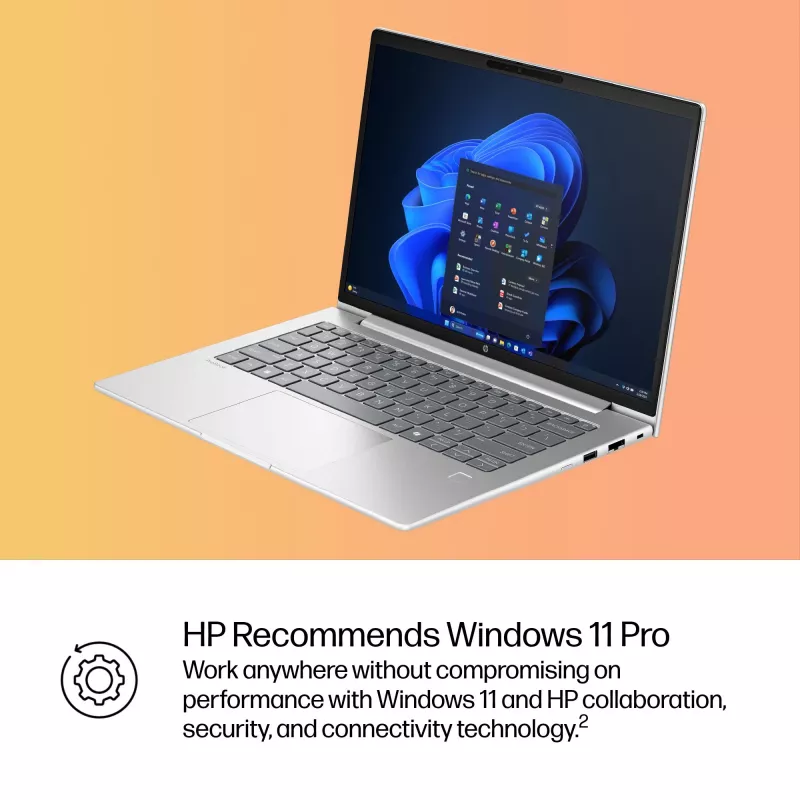 HP ProBook 4 G1iR Intel Core 5 120U Portatīvais dators 35,6 cm (14 collas) WUXGA 16 GB DDR5-SDRAM Wi-Fi 6E (802.11ax) Windows 11 Pro Sudraba