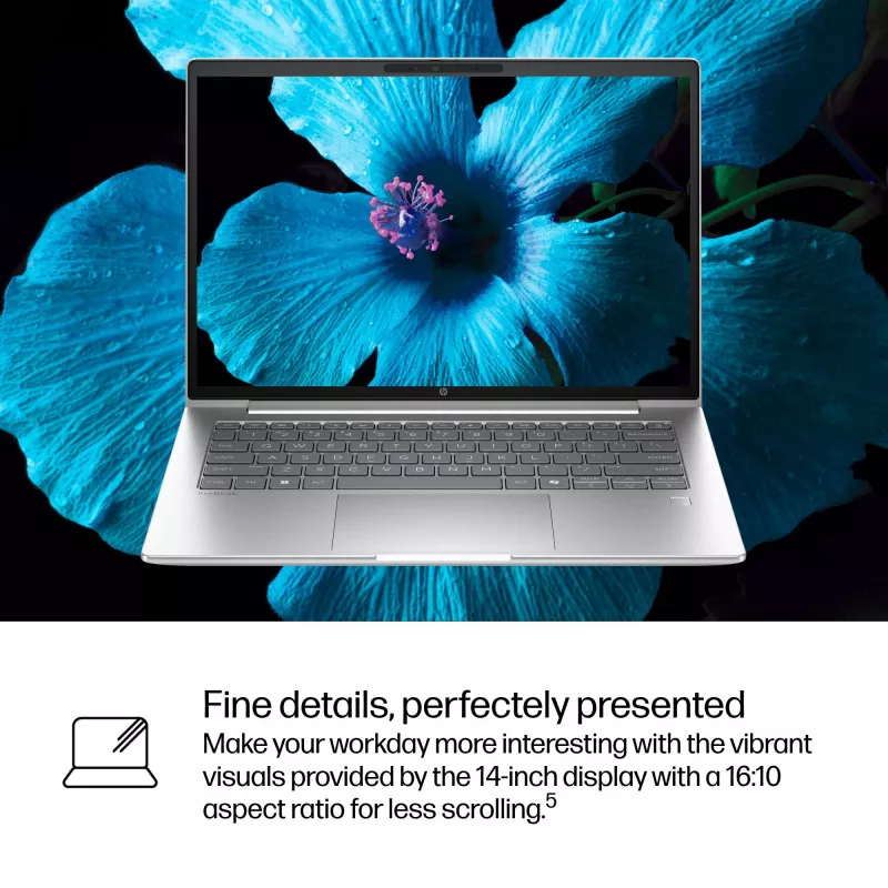 HP ProBook 4 G1iR Intel Core 5 120U Portatīvais dators 35,6 cm (14 collas) WUXGA 16 GB DDR5-SDRAM Wi-Fi 6E (802.11ax) Windows 11 Pro Sudraba