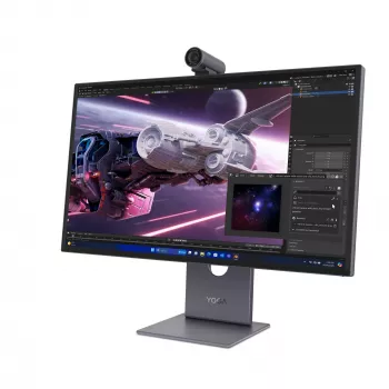 Monitors Lenovo Yoga Pro 27UD-10 — 26,5 collu QD-OLED 4K (3840×2160), 0,03 ms, USB-C centrmezgls, VESA, skaļruņi, augstuma regulēšana, melns