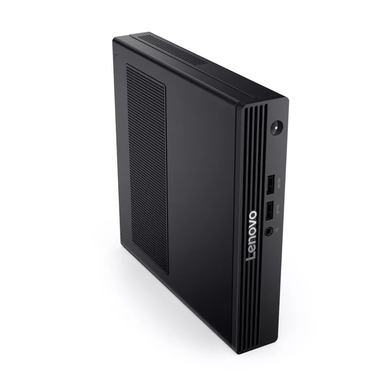 Mini PC Lenovo V100q 13GG Tiny Intel N100, 8GB DDR5 RAM, 256GB SSD, Wi‑Fi 6, vācu tastatūra, melns