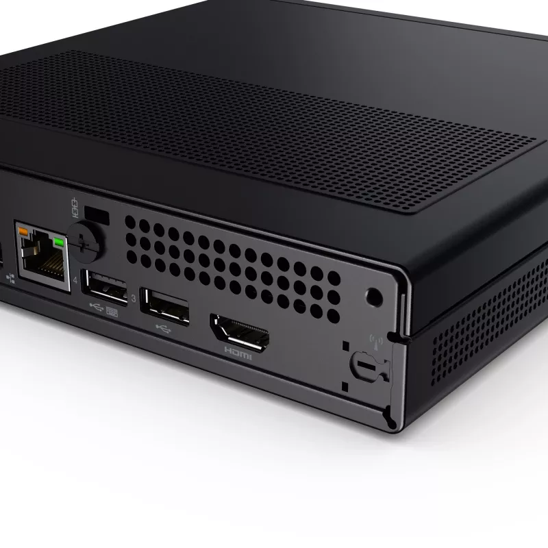 Mini PC Lenovo V100q 13GG Tiny Intel N100, 8GB DDR5 RAM, 256GB SSD, Wi‑Fi 6, vācu tastatūra, melns