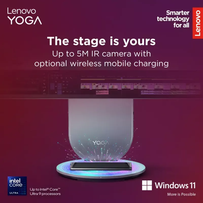 Viss-vienā galddators Lenovo Yoga AIO 9 27IAH10 — 27 collu QHD, Intel Core Ultra 7 255H, 16GB LPDDR5x, 1TB SSD, Intel Arc 140T, Windows 11 Home