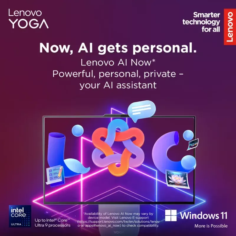Viss-vienā galddators Lenovo Yoga AIO 9 27IAH10 — 27 collu QHD, Intel Core Ultra 7 255H, 16GB LPDDR5x, 1TB SSD, Intel Arc 140T, Windows 11 Home
