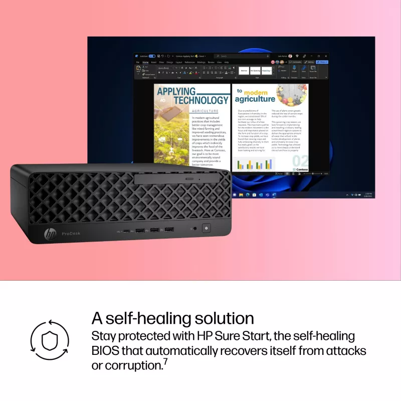 PC HP ProDesk 4 SFF G1i AI — Intel Core Ultra 7 265 (5.3 GHz, 20 kodoli), 16 GB DDR5, 1 TB NVMe SSD, Windows 11 Pro, Wi‑Fi 6E