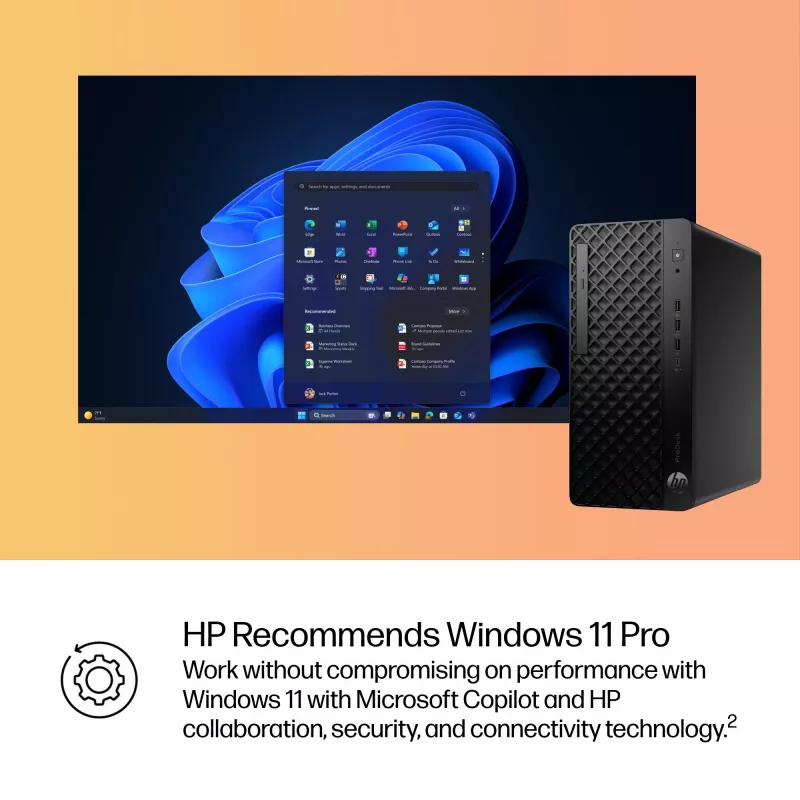 HP ProDesk 4 Tower G1i galddators AI PC Intel Core Ultra 5 225 16 GB DDR5-SDRAM Windows 11 Pro