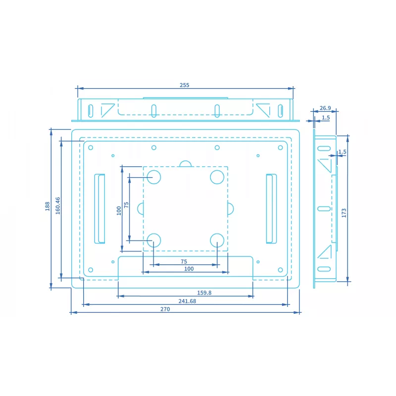 ProDVX FM-10S stiprinājums — melns monitora stiprinājums, 270×188×27,4 mm, 0,67 kg, 1 gab.