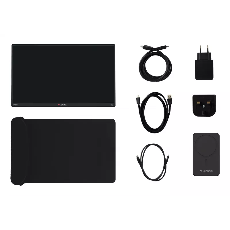 Pārnēsājams monitors VERBATIM 13,3 collu WUXGA (1920x1200) IPS skārienekrāns, baterija, USB-A/USB-C, 3,5 mm, alumīnijs, 0,925 kg