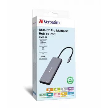 Verbatim CMH-14 USB Type-C 5000 Mbit/s Sudraba