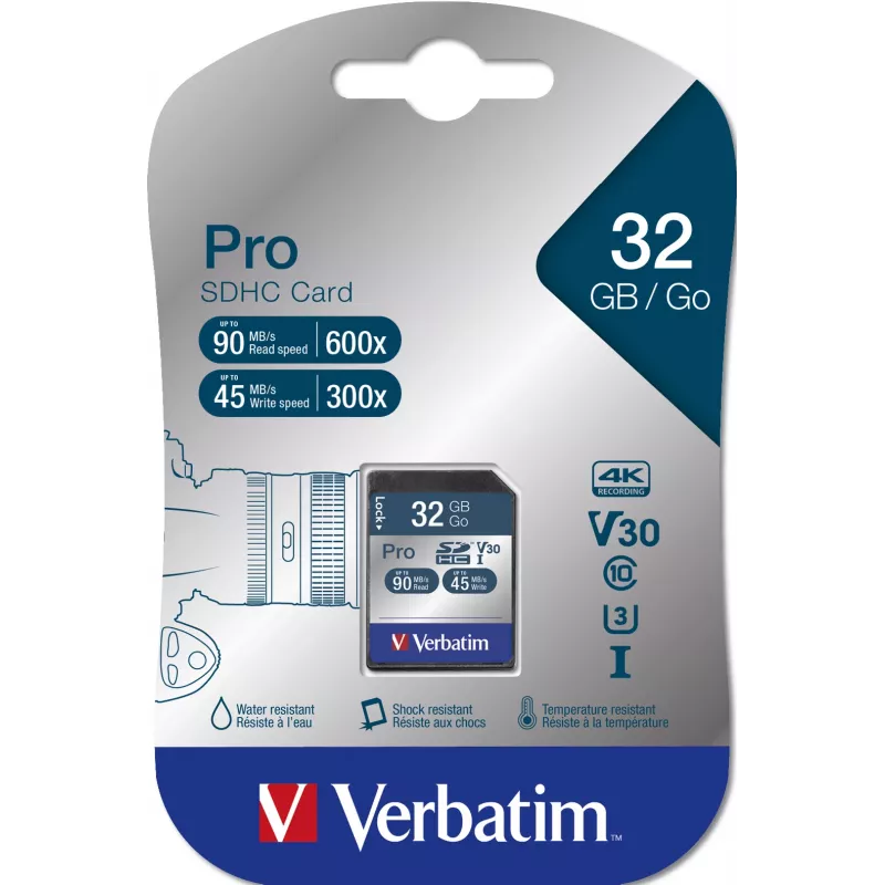 Zibatmiņa Verbatim Pro 32 GB SDHC UHS Class 10