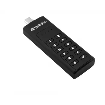 Verbatim Keypad Secure - USB 3.0 disks ar paroles aizsardzību un AES-256 aparatūras šifrēšanu, lai aizsargātu jūsu datus - 64 GB - Melns