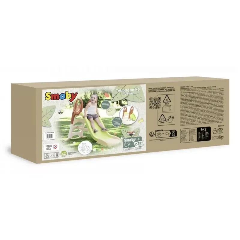 Āra rotaļu slidkalniņš SMOBY Life Slide KS 820510 — bērnu plastmasas dārza slidkalniņš