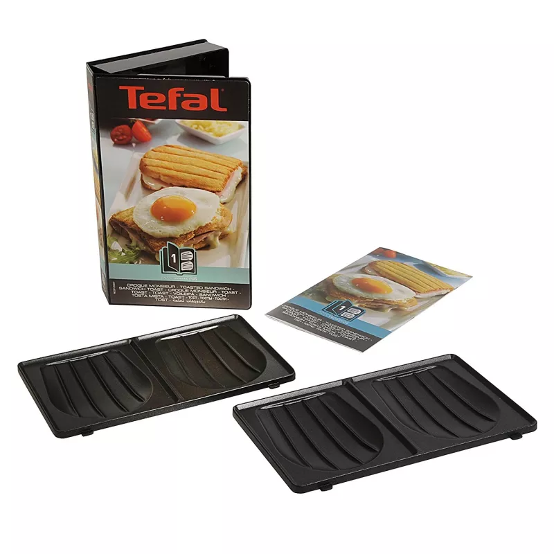 Rezerves plāksne Tefal XA800112 Snack Collection/SnackTime — melna, 242×155×44 mm, 2 gab. iepakojumā