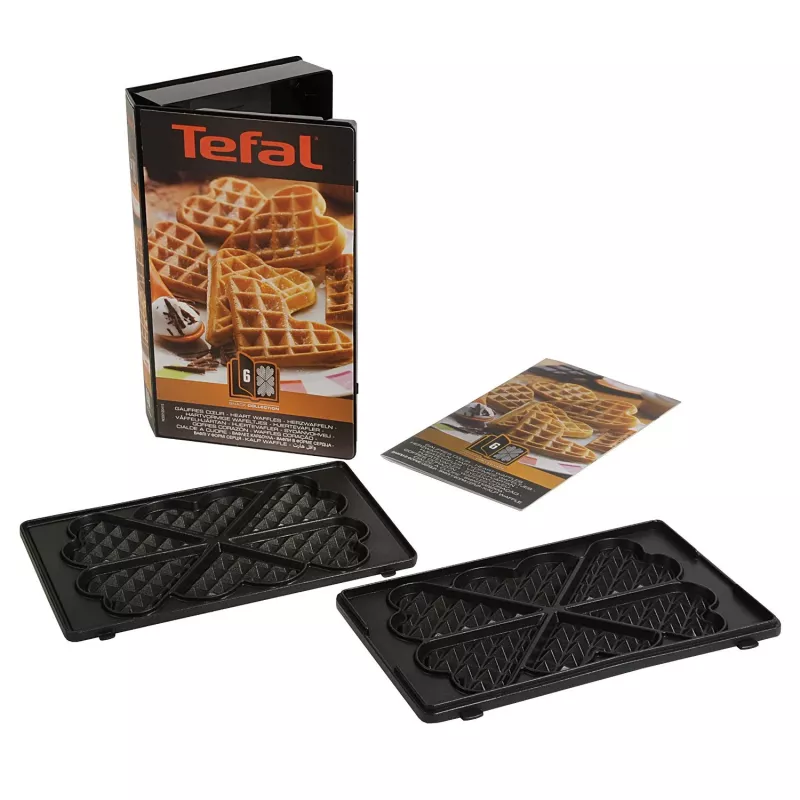 Tefal XA800612 sirds formas vafļu plāksnes SW852 sviestmaižu gatavotājam, melnas