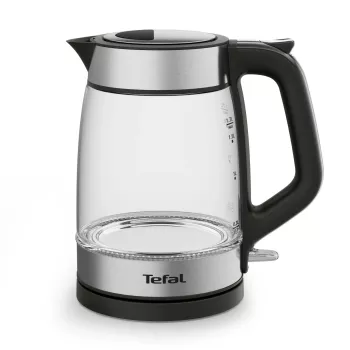 Tefal Glass Kettle KI605830 elektriskā tējkanna 1.7 L 2200 W Melna, Sudraba, Caurspīdīga