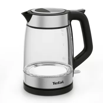 Tefal Glass Kettle KI605830 elektriskā tējkanna 1.7 L 2200 W Melna, Sudraba, Caurspīdīga
