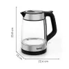 Tefal Glass Kettle KI605830 elektriskā tējkanna 1.7 L 2200 W Melna, Sudraba, Caurspīdīga