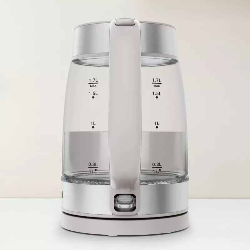 Tefal Glass Kettle KI605B30 electric kettle 1.7 L 2200 W pelēka, Silver, Transparent