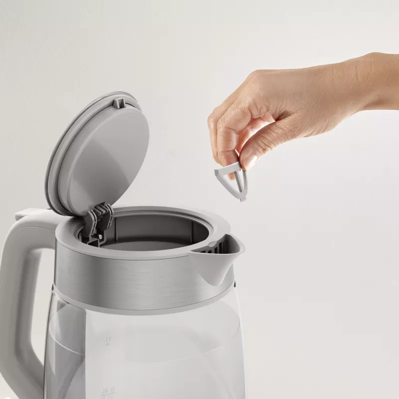 Tefal Glass Kettle KI605B30 electric kettle 1.7 L 2200 W pelēka, Silver, Transparent