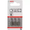Skrūvgrieža uzgaļu komplekts Bosch 3 gab. — sešstūra drošības 2.5 mm, garums 25 mm, 1/4 collu kāts