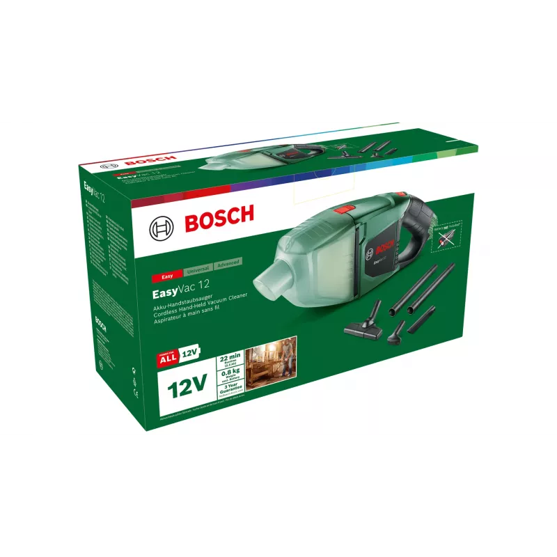 Bosch EasyVac 12 2-in-1 rokas putekļsūcējs Sausā tīrīšana Bez maisiņa Zaļš